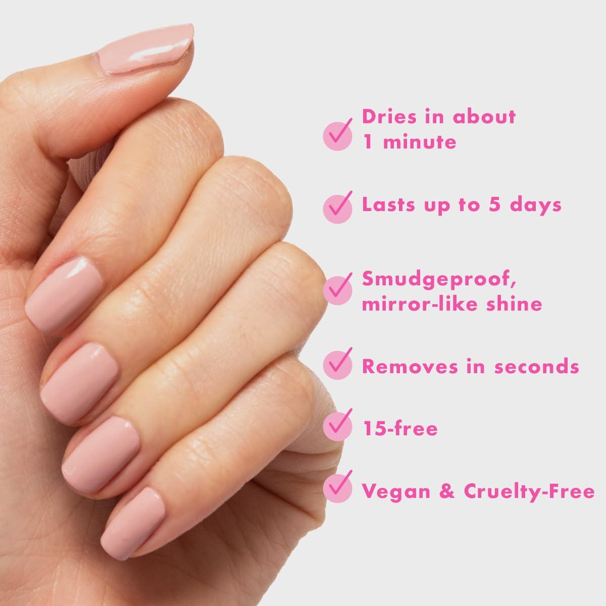 imageOlive ampamp June Quick Dry Nail Polish Instant FastDrying Smudgeproof Color 15free Vegan CrueltyFree Formula Lasts up to 5 Days SalonQuality Manicure Pedicure at HomeEnchanted Violet ShimmerPoodle