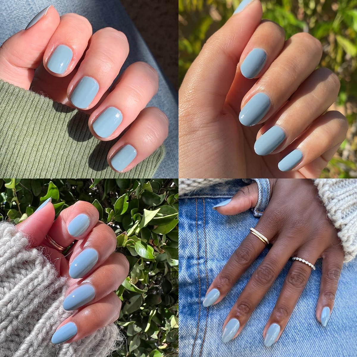 imageOlive ampamp June Quick Dry Nail Polish Instant FastDrying Smudgeproof Color 15free Vegan CrueltyFree Formula Lasts up to 5 Days SalonQuality Manicure Pedicure at HomeEnchanted Violet ShimmerVintage Denim