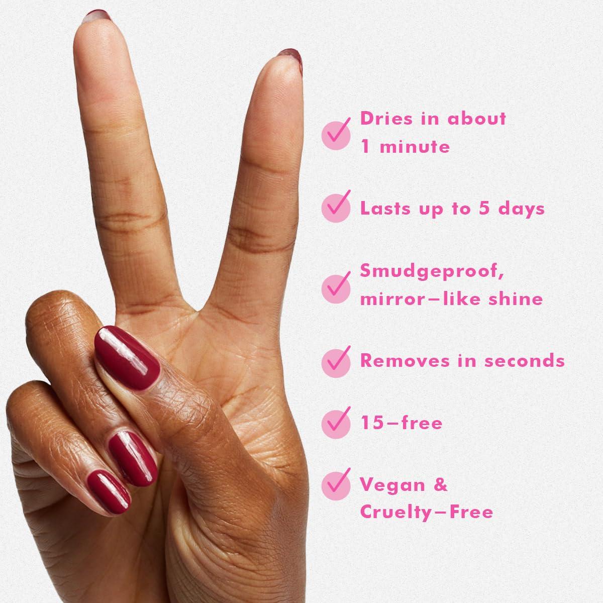 imageOlive ampamp June Quick Dry Nail Polish Instant FastDrying Smudgeproof Color 15free Vegan CrueltyFree Formula Lasts up to 5 Days SalonQuality Manicure Pedicure at HomeEnchanted Violet ShimmerCabernet