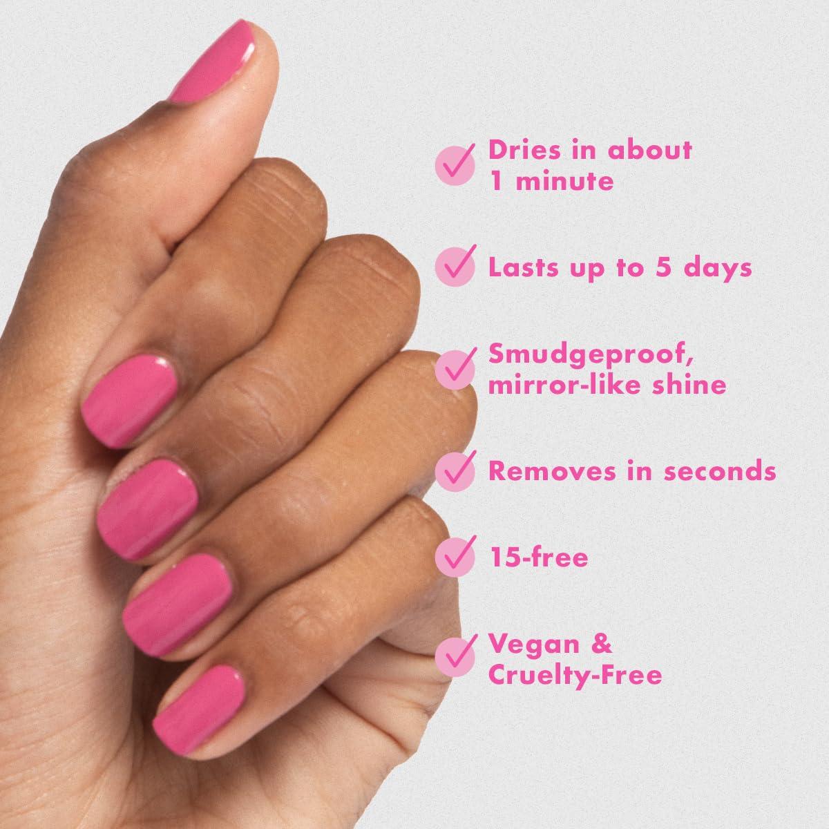 imageOlive ampamp June Quick Dry Nail Polish Instant FastDrying Smudgeproof Color 15free Vegan CrueltyFree Formula Lasts up to 5 Days SalonQuality Manicure Pedicure at HomeEnchanted Violet ShimmerProm
