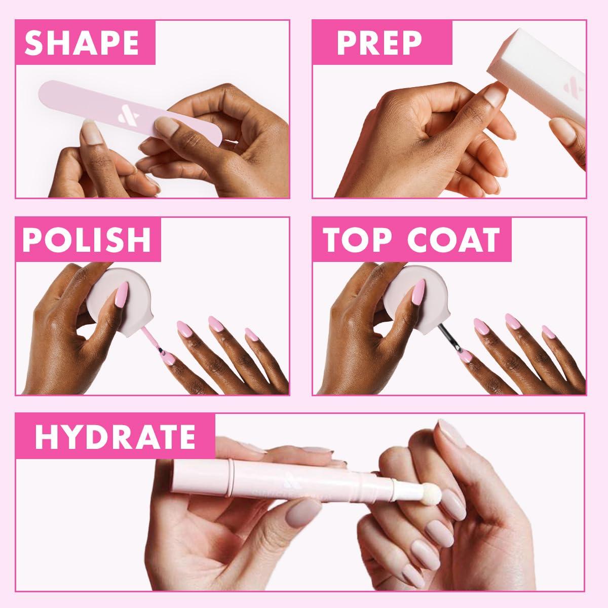 imageOlive ampamp June Quick Dry Nail Polish Instant FastDrying Smudgeproof Color 15free Vegan CrueltyFree Formula Lasts up to 5 Days SalonQuality Manicure Pedicure at HomeEnchanted Violet ShimmerPomodoro