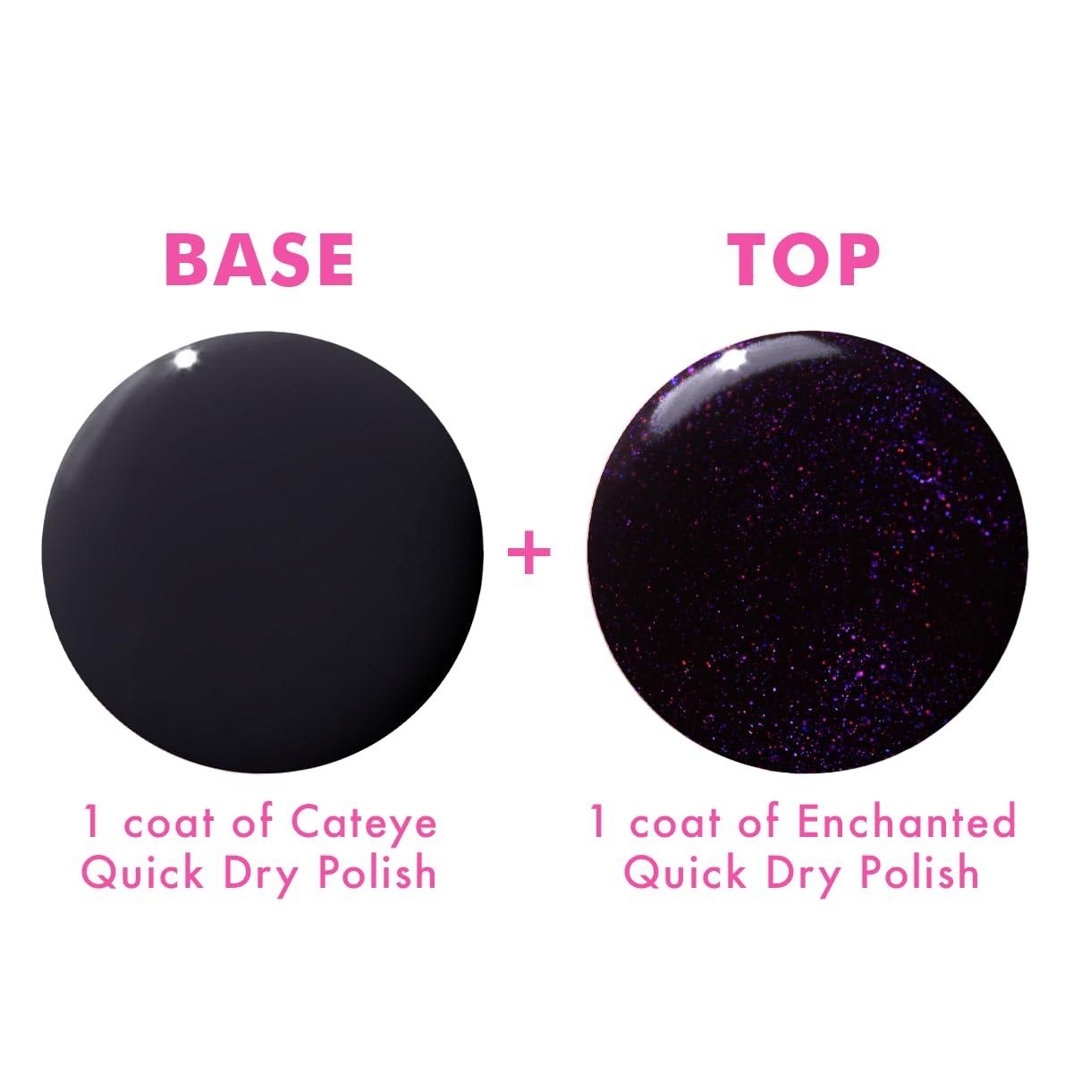 imageOlive ampamp June Quick Dry Nail Polish Instant Smudgeproof Color Lasts up to 5 Days Midnight Sky Enchanted Cateye