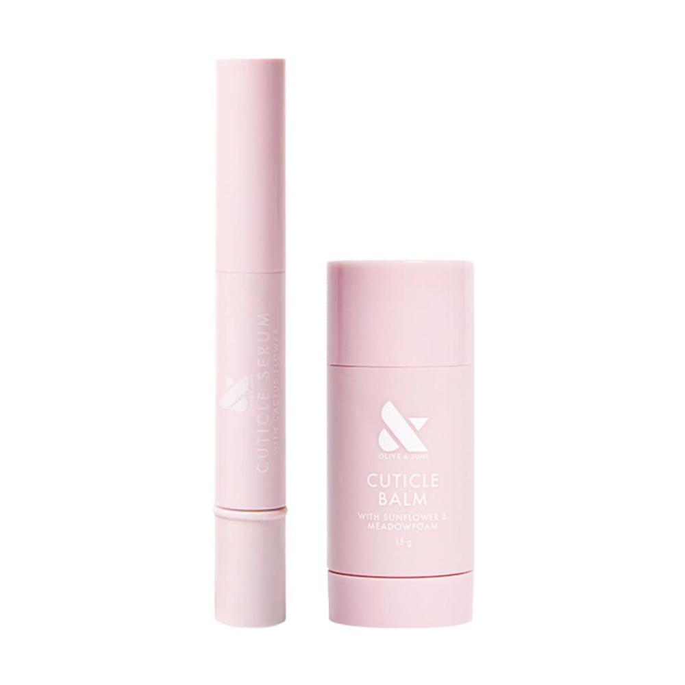 imageOlive ampamp June Cuticle Hydration Set  Mini Cuticle Serum  Nourishing Balm  Hyaluronic Acid  Meadowfoam  Vegan ampamp CrueltyFree Nail Care Duo  FragranceFree DermatologistTested