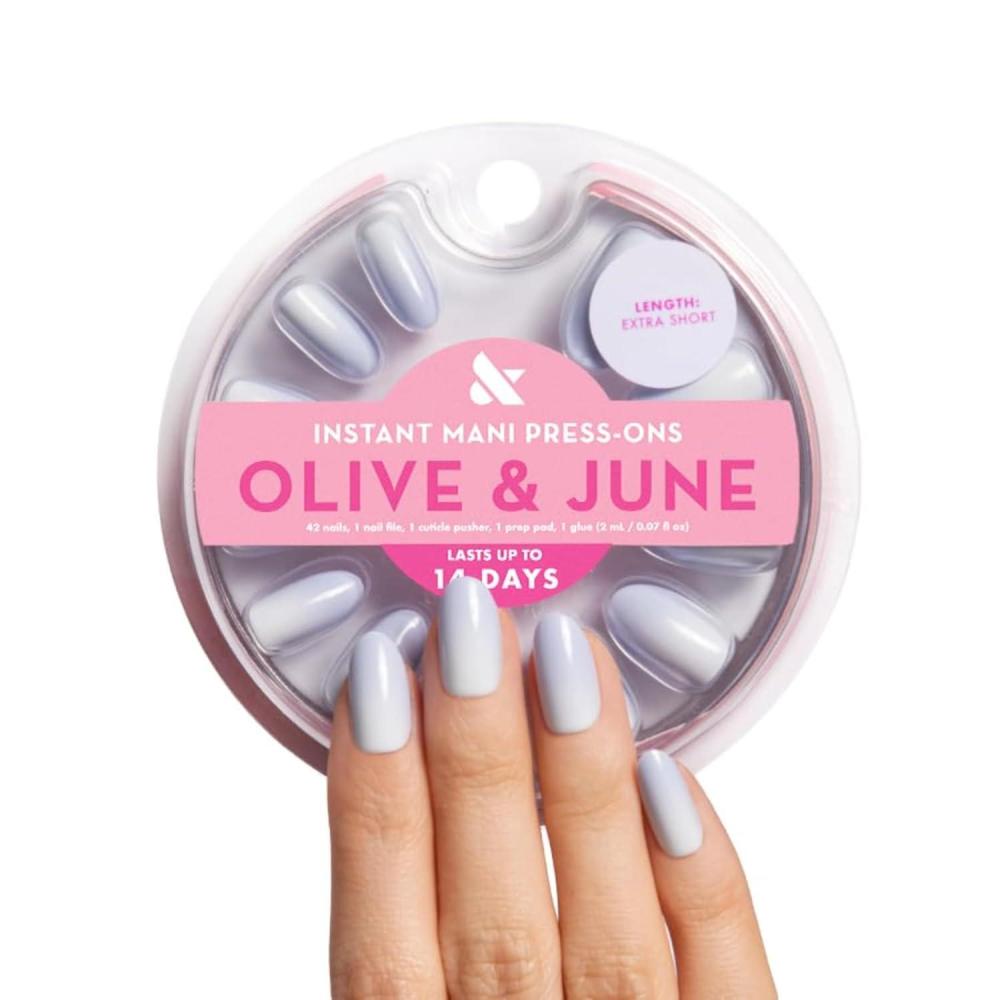 imageOlive ampamp June Instant Mani Press On Nails Glue 42 Fake Nails 21 Sizes NonToxic LongLasting Recycled Materials Realistic LookBP Ombre