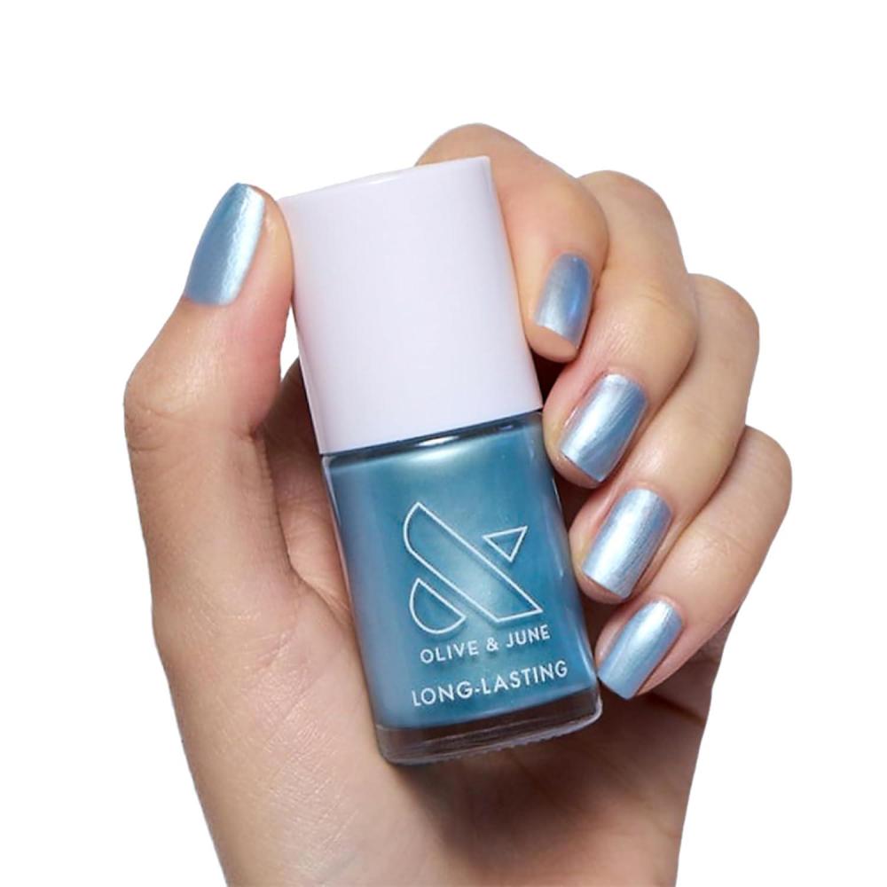 imageOlive ampamp June Long Lasting Nail Polish GelLike Finish No Lamp Needed Lasts up to 10 days SalonQuality Color at Home 15Free Vegan CrueltyFree ChipResistant Shine Social Studies Gunmetal BlueSame Day Next Year