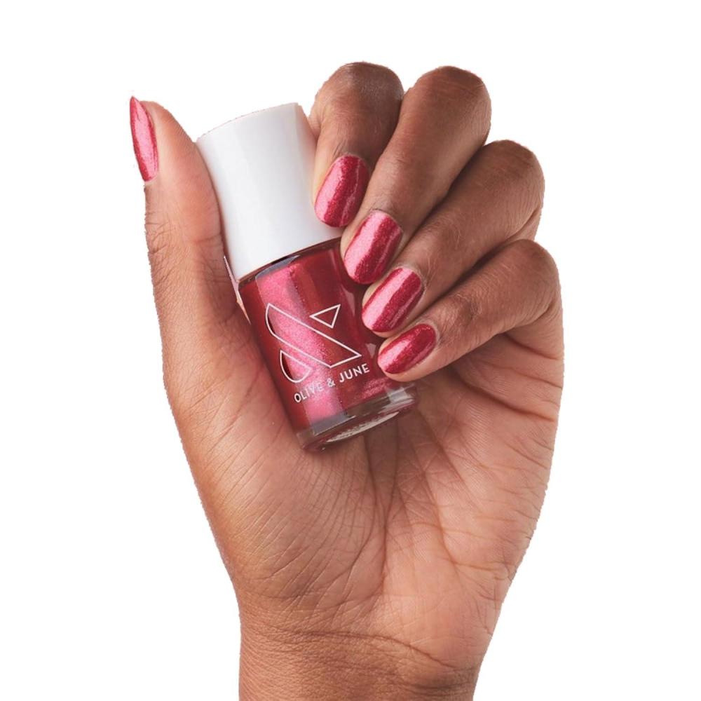 imageOlive ampamp June Long Lasting Nail Polish GelLike Finish No Lamp Needed Lasts up to 10 days SalonQuality Color at Home 15Free Vegan CrueltyFree ChipResistant Shine Social Studies Gunmetal BlueRuby Shimmer