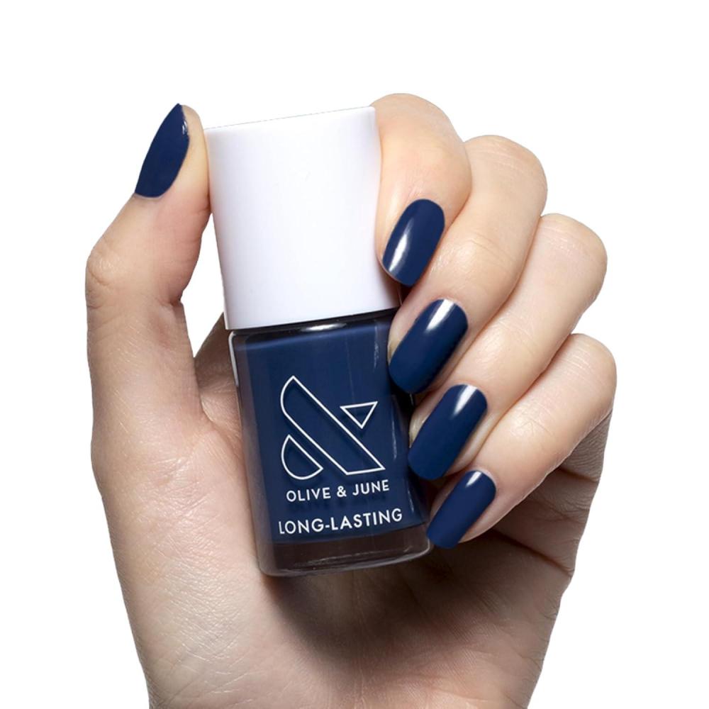 imageOlive ampamp June Long Lasting Nail Polish GelLike Finish No Lamp Needed Lasts up to 10 days SalonQuality Color at Home 15Free Vegan CrueltyFree ChipResistant Shine Social Studies Gunmetal BlueAck a shark