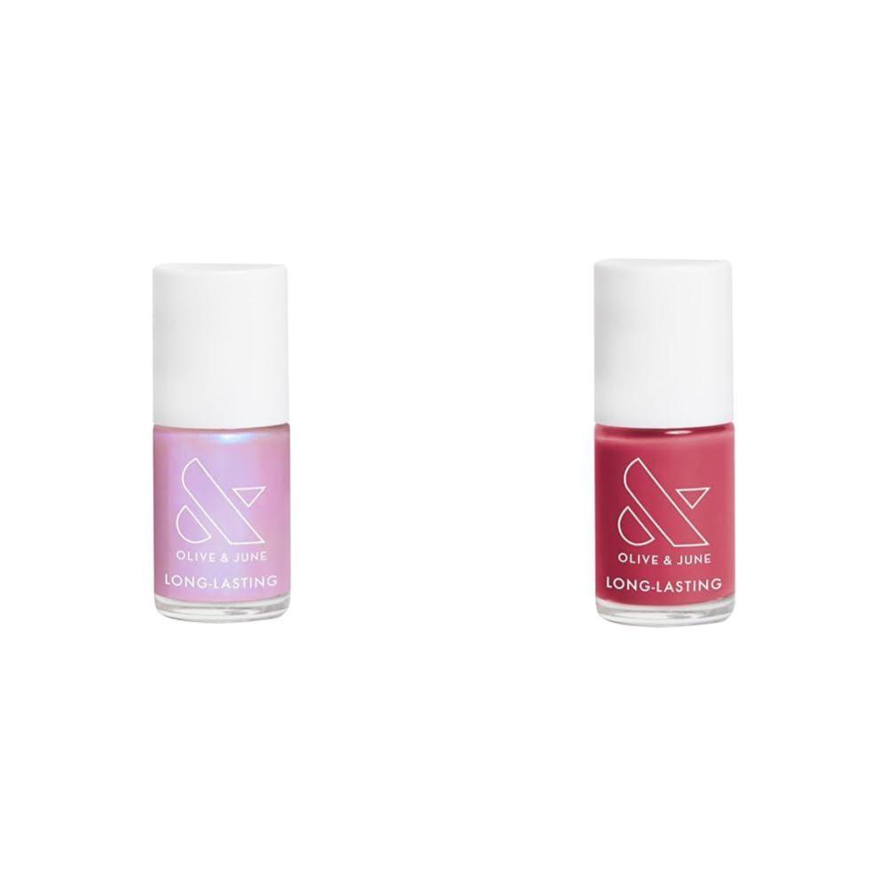 imageOlive ampamp June Long Lasting Nail Polish No Lamp Needed Lasts up to 10 days Frosted Rose Pink Goldfish LD