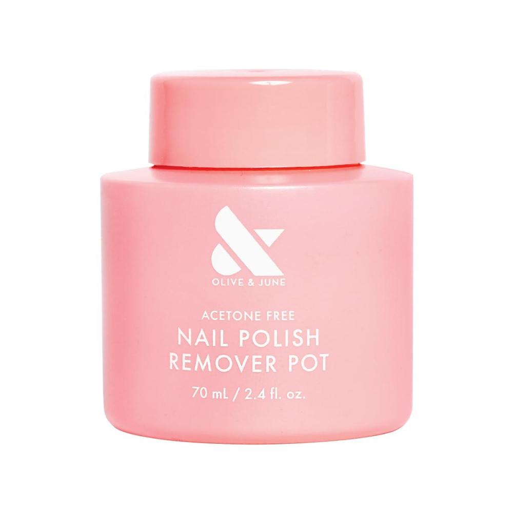 imageOlive ampamp June Polish Remover Pot AcetoneFree Nail Polish Remover with Sponge Lid for Mani Pedi NoMess Gentle ampamp Effective Formula Non Acetone Vegan ampamp CrueltyFree 70mL
