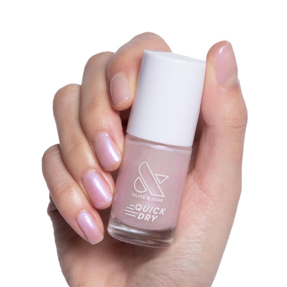 imageOlive ampamp June Quick Dry Nail Polish  Instant FastDrying Smudgeproof Color  15free Vegan CrueltyFree Formula  Lasts up to 5 Days  SalonQuality Manicure Pedicure at HomeEnchanted Violet ShimmerBaroque