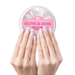 Olive & June Instant Mani Press On Nails (Glue) | 42 Fake Nails, 21 Sizes | Non-Toxic, Long-Lasting | Recycled Materials | Realistic Look(Groovy Swirl)