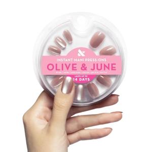 Olive & June Instant Mani Press On Nails (Glue) | 42 Fake Nails, 21 Sizes | Non-Toxic, Long-Lasting | Recycled Materials | Realistic Look(HZ Velvet)
