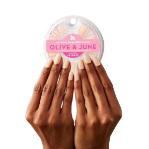 Olive & June Instant Mani Press On Nails (Glue) | 42 Fake Nails, 21 Sizes | Non-Toxic, Long-Lasting | Recycled Materials | Realistic Look(KAG)
