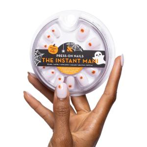 Olive & June Instant Mani Press-On Nails | Glue | Extra Short Round | 42 Pieces, 21 Sizes | Non-Toxic, Long-Lasting Recycled Materials | Salon-Quality at Home | Halloween Floating Jack-O-Lanterns