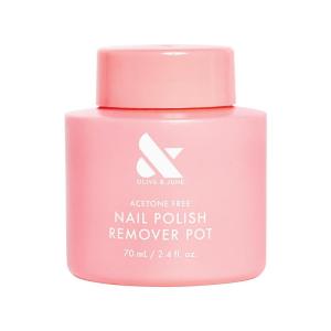 Olive & June Polish Remover Pot | Acetone-Free Nail Polish Remover with Sponge Lid for Mani + Pedi | No-Mess, Gentle & Effective Formula | Non Acetone | Vegan & Cruelty-Free | 70mL
