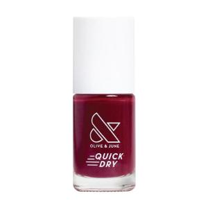Olive & June Quick Dry Nail Polish | Instant Fast-Drying Smudgeproof Color | 15-free, Vegan Cruelty-Free Formula | Lasts up to 5 Days | Salon-Quality Manicure Pedicure at Home|Enchanted Violet Shimmer(Cabernet)