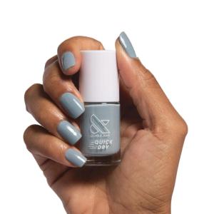 Olive & June Quick Dry Nail Polish | Instant Fast-Drying Smudgeproof Color | 15-free, Vegan Cruelty-Free Formula | Lasts up to 5 Days | Salon-Quality Manicure Pedicure at Home|Enchanted Violet Shimmer(Vintage Denim)