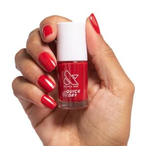 Olive & June Quick Dry Nail Polish | Instant Fast-Drying Smudgeproof Color | 15-free, Vegan Cruelty-Free Formula | Lasts up to 5 Days | Salon-Quality Manicure Pedicure at Home|Enchanted Violet Shimmer(Smooch)