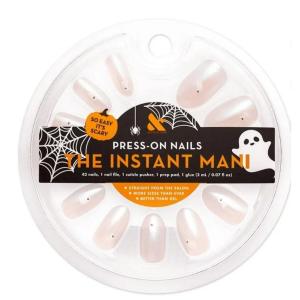 Olive & June Instant Mani Extra Short Squoval Press-On Nails, A Little Batty, 42 Pieces(Iridescent Ghosts)