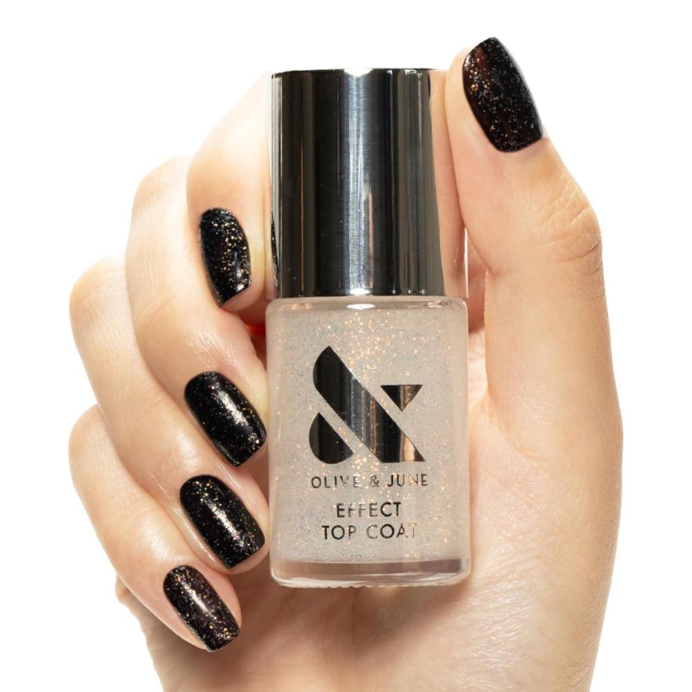 imageOlive amp June Long Lasting Top Coat Nail Polish  Celestial Effect  GelLike Finish No Lamp Needed  Lasts up to 10 days  SalonQuality at Home  Vegan amp CrueltyFree  ChipResistant  Micro ShimmerCelestial Effect